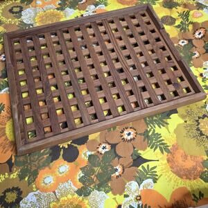 Dansk Teak Lattice Tray Mid Century Danish Modern 14x18 Wood